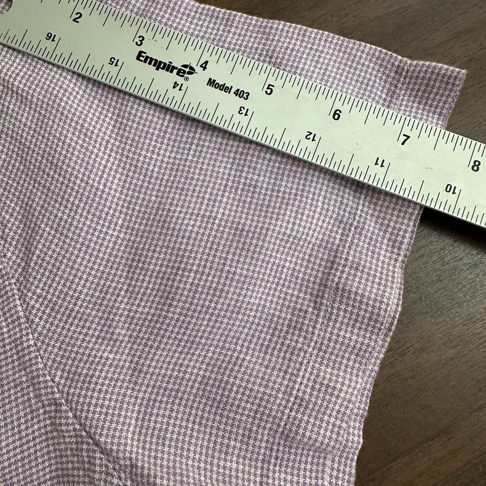 J.Crew Shirt Mens Medium Purple Houndstooth Linen Blend Short Sleeve Button Down - Picture 12 of 12